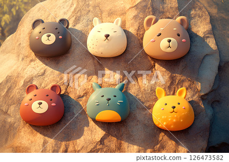 Large animal footprints (3D illustration) Large animal footprints (3D illustration) 126473582