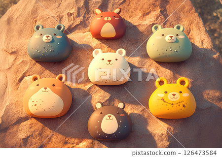 Large animal footprints (3D illustration) 126473584