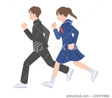 國中生穿制服跑步 126473666