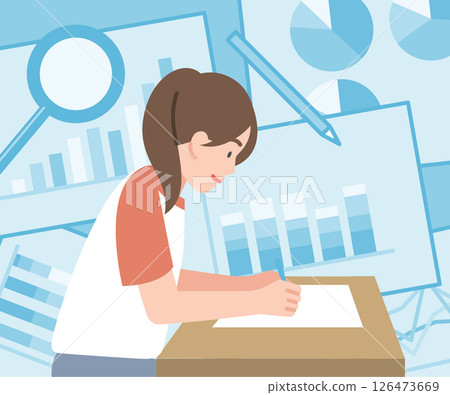 努力學習的女國中生 Beta 126473669