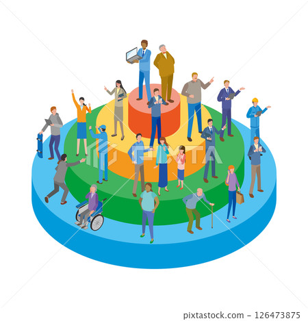 Illustration of people and inequality Illustration of people and inequality 126473875