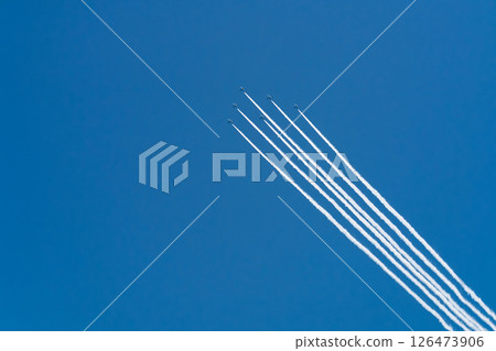Blue Impulse flying over Sakaide City, Kagawa Prefecture 126473906