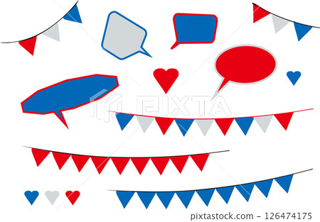 一套彩色花環和泡泡 126474175