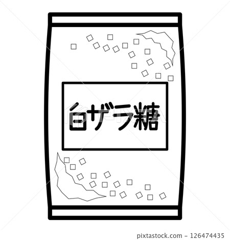 袋子裡的白糖的簡單說明 袋子裡的白糖的簡單說明 126474435