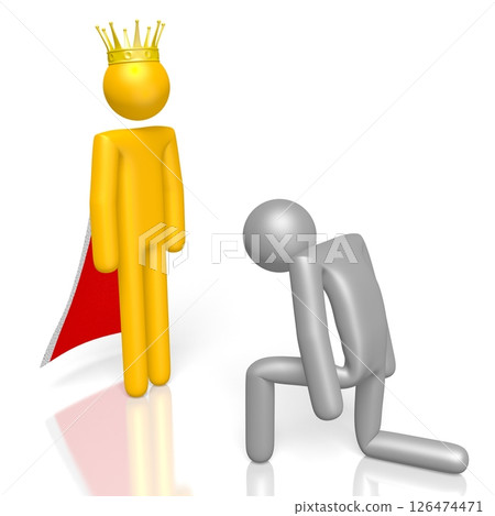 King and servant concept - two cartoon characters 126474471