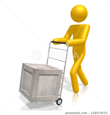 Cartoon character and a package 126474533