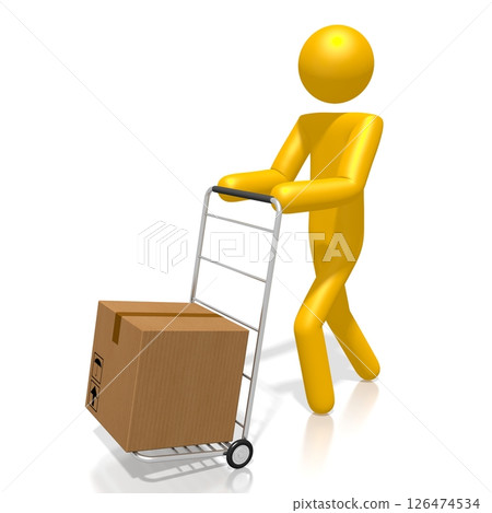 Cartoon character and a package 126474534