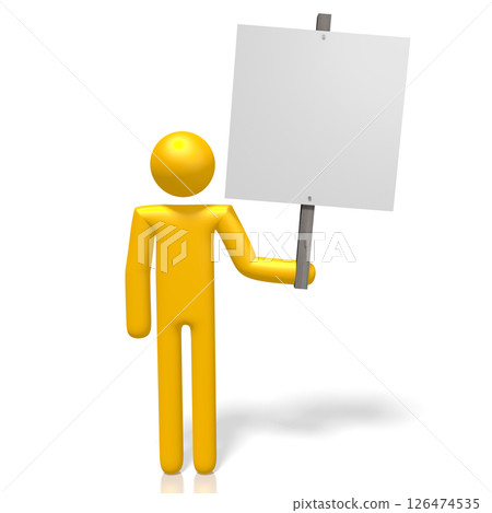 Cartoon character holding a tranparent 126474535