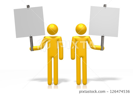 Cartoon characters holding tranparents 126474536