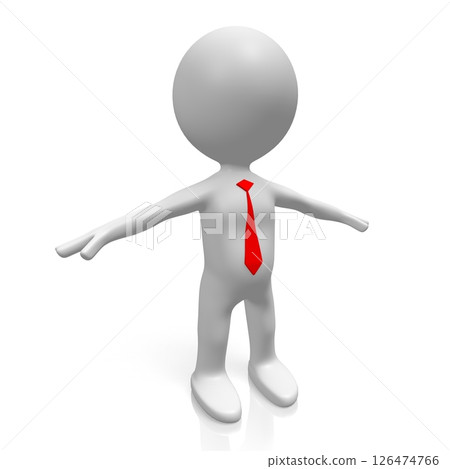 Cartoon character with red tie 126474766