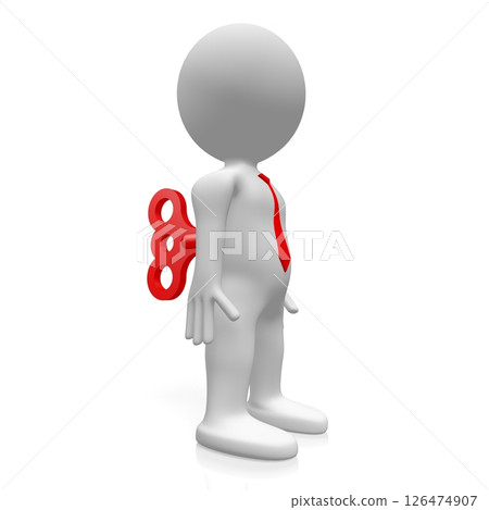 Cartoon character as wind-up toy Cartoon character as wind-up toy 126474907