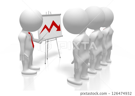 Cartoon characters and presentation board 126474932