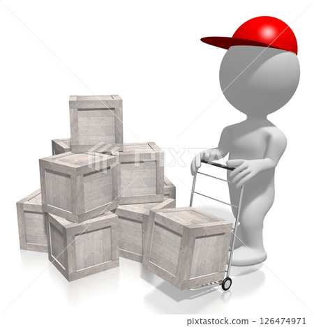 Cartoon character and packages 126474971