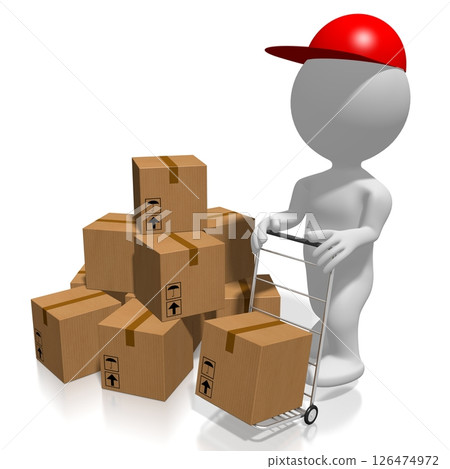 Cartoon character and packages 126474972