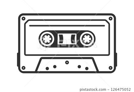 Cassette Tape Retro Vintage Mixtape icon symbol. Vintage 90s cassette logo sign. Vector illustration image. Isolated on white background. Cassette Tape Retro Vintage Mixtape icon symbol. Vintage 90s cassette logo sign. Vector illustration image. Isolated on white background. 126475052