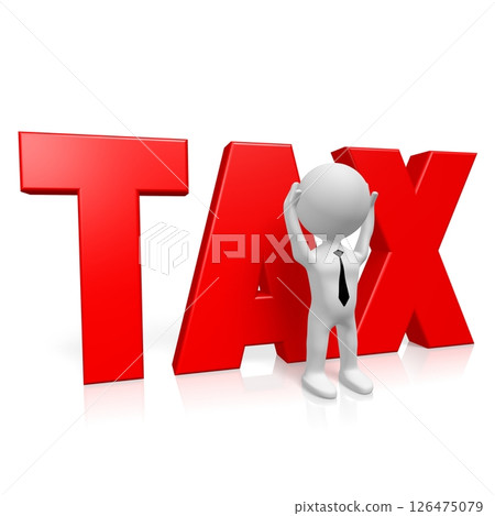 Cartoon character and tax word Cartoon character and tax word 126475079