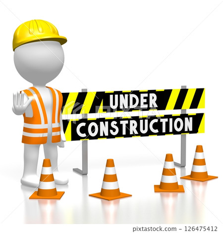 Cartoon workman - under construction concept 126475412