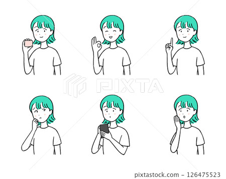 女性的面部表情集 126475523