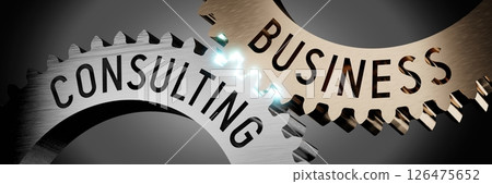 Business, consulting - gears concept - 3D illustration Business, consulting - gears concept - 3D illustration 126475652