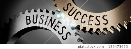 Business, success - gears concept - 3D illustration 126475653