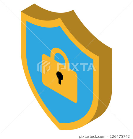 Isometric shield illustration 126475742