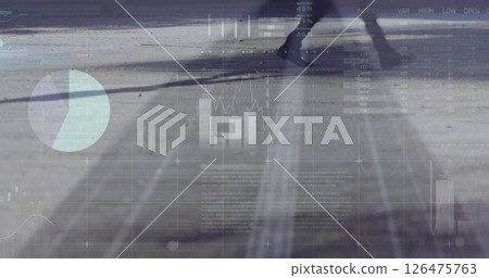 Image of financial data processing over cityscape Image of financial data processing over cityscape 126475763