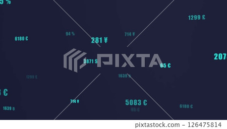 Image of financial data processing over dark background 126475814