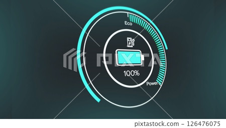 Image of battery charging on black background Image of battery charging on black background 126476075