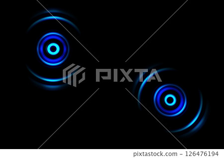 Abstract blue ring with sound waves oscillating background Abstract blue ring with sound waves oscillating background 126476194