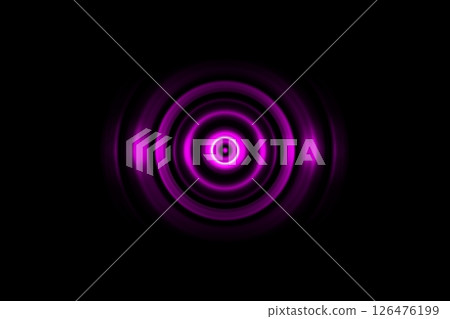 Dark purple ring with sound waves oscillating, abstract background 126476199