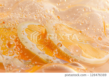 A fresh and delicious world of sizzling fruits (3D illustration) 126476389