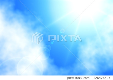 Sunrise over clouds with blue sky background 126476393