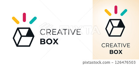 Creative box logo for dynamic brand identity Creative box logo for dynamic brand identity 126476503