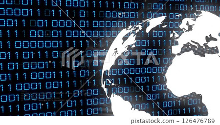 Image of data processing over globe Image of data processing over globe 126476789