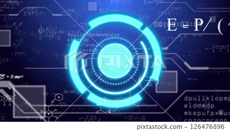 Image of digital data processing over scope on black background Image of digital data processing over scope on black background 126476896