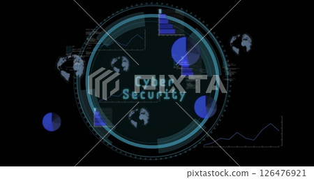 Image of scope scanning over data processing on black background Image of scope scanning over data processing on black background 126476921
