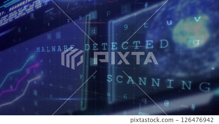 Image of data processing on black background Image of data processing on black background 126476942