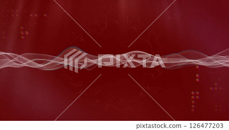 Image of white shapes moving on red background 126477203