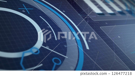 Image of digital data processing over black background 126477218