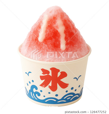 Shaved Ice Dessert in Colorful Paper Cup Shaved Ice Dessert in Colorful Paper Cup 126477252