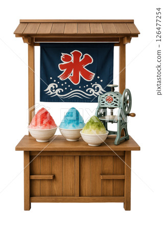 Traditional Kakigori Stand with Shaved Ice Treats Traditional Kakigori Stand with Shaved Ice Treats 126477254