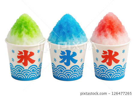Colorful Kakigori Desserts in a Row 126477265