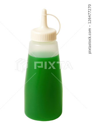 Green syrup in Frosted Squeeze Bottle 126477270