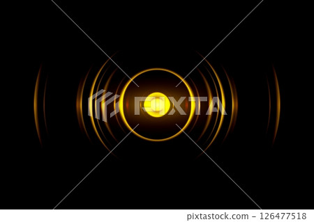 Abstract yellow ring with sound waves oscillating background Abstract yellow ring with sound waves oscillating background 126477518