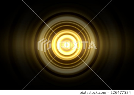 Abstract glowing circle yellow light effect with sound waves oscillating background Abstract glowing circle yellow light effect with sound waves oscillating background 126477524