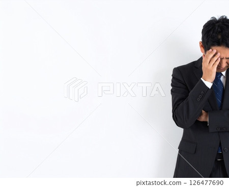 焦慮和擔心的商人 焦慮和擔心的商人 126477690