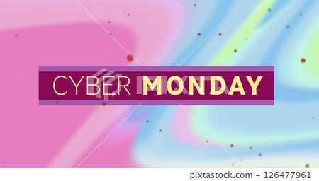 Image of cyber monday text over red spots on colourful background 126477961