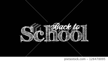 Image of back to school text over black background 126478095