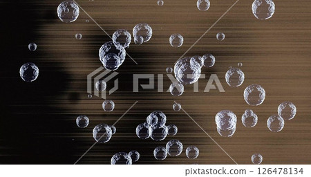 Image of bubbles and moving trails on black background 126478134