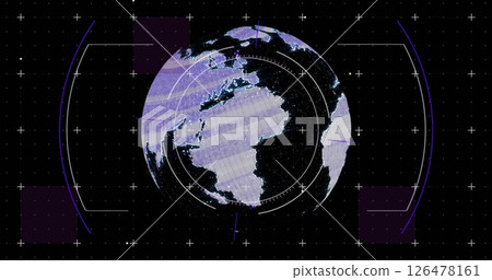 Image of digital data processing over globe 126478161
